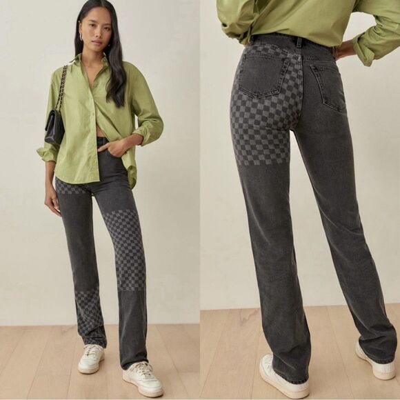 Reformation Gray Straight Leg Jeans - Picture 1 of 13